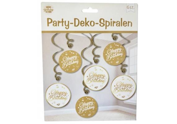 Happy Birthday gold-weiss Hängedekoration