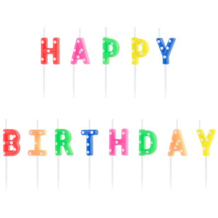 Happy Birthday Kerzenset (bunt)
