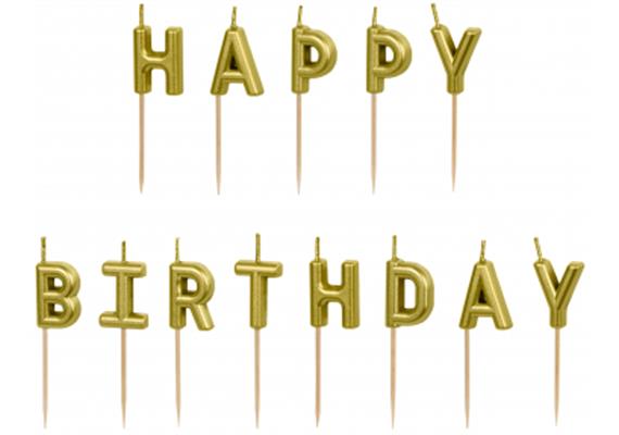 Happy Birthday Kerzenset (gold) | Bild 2