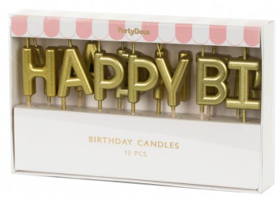 Happy Birthday Kerzenset (gold) | Bild 3