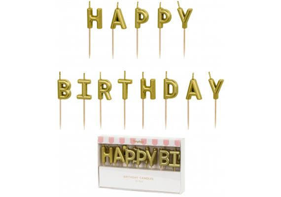 Happy Birthday Kerzenset (gold) | Bild 1