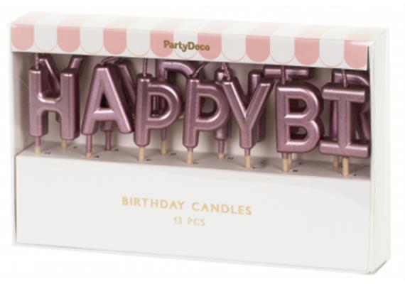 Happy Birthday Kerzenset (roségold) | Bild 3