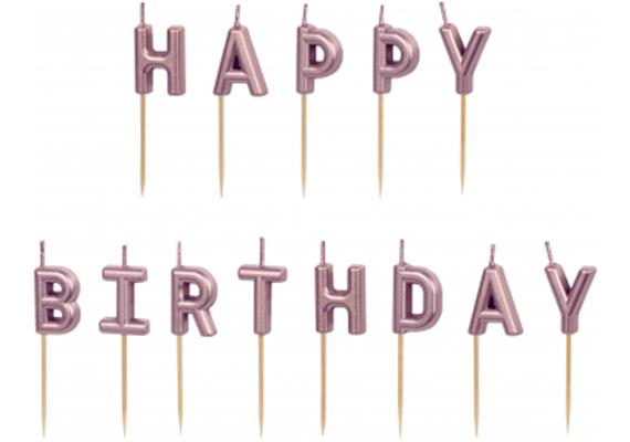 Happy Birthday Kerzenset (roségold) | Bild 2