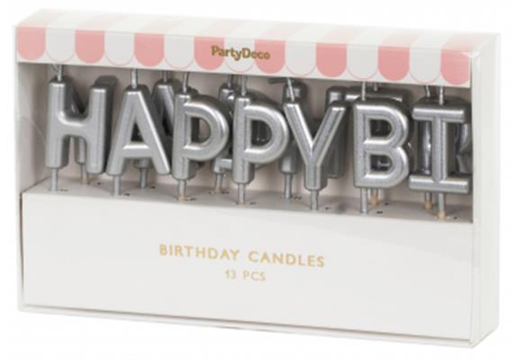 Happy Birthday Kerzenset (silber) | Bild 3