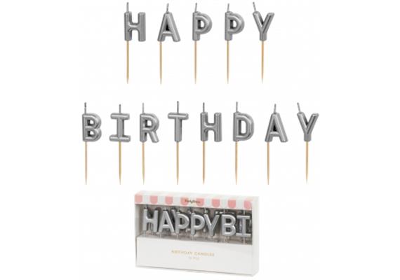 Happy Birthday Kerzenset (silber) | Bild 1