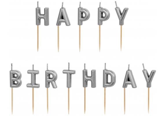 Happy Birthday Kerzenset (silber) | Bild 2