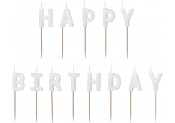 Happy Birthday Kerzenset (weiss) | Bild 2
