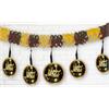 Happy Birthday Krepp Girlande gold-schwarz