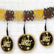 Happy Birthday Krepp Girlande gold-schwarz | Bild 1