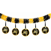 Happy Birthday Krepp Girlande gold-schwarz
