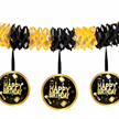 Happy Birthday Krepp Girlande gold-schwarz | Bild 1