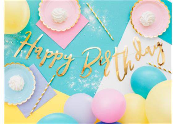 Happy Birthday Kurzgirlande gold | Bild 2