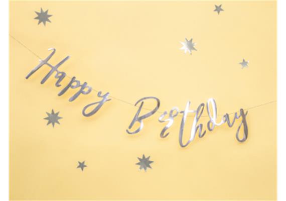 Happy Birthday Kurzgirlande silber | Bild 2