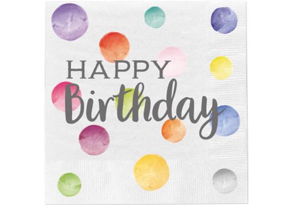 Happy Birthday Punkte Servietten