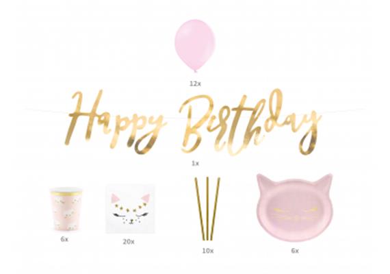 Happy Birthday rosa Partyset | Bild 3