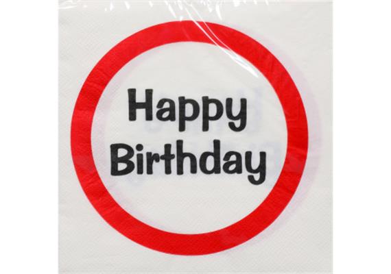 Happy Birthday Schild Servietten