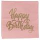 Happy Birthday Serviette (gold-rosa)