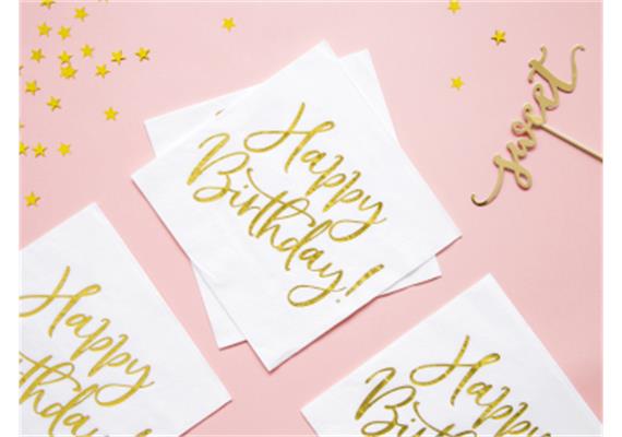 Happy Birthday Serviette (gold) | Bild 2