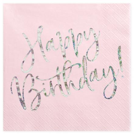 Happy Birthday Serviette (rosa)