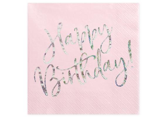 Happy Birthday Serviette (rosa) | Bild 1