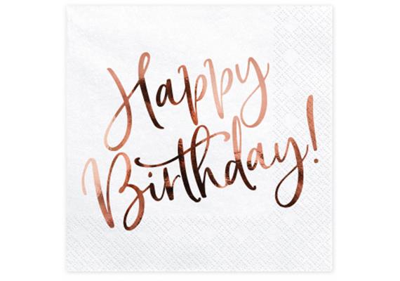 Happy Birthday Serviette (roségold)