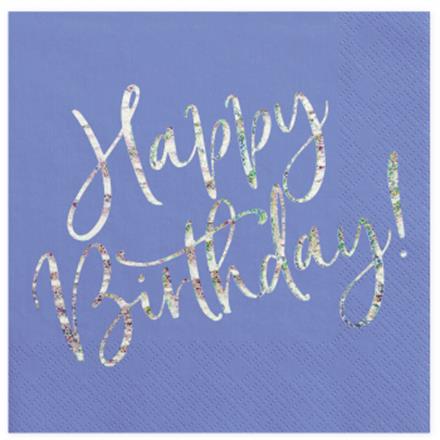 Happy Birthday Serviette (violett)
