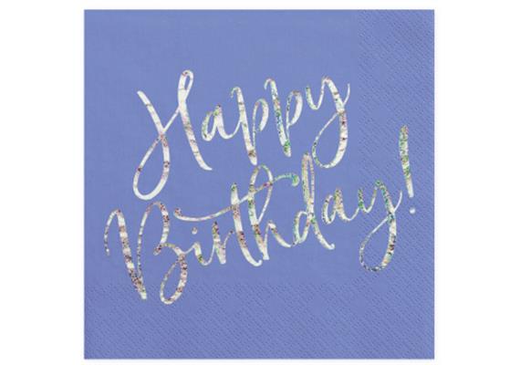 Happy Birthday Serviette (violett) | Bild 1