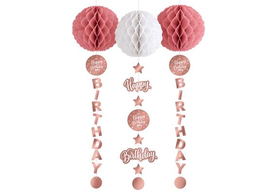 Happy Birthday Waben Deko (roségold)