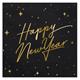Happy New Year Serviette (schwarz)