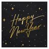 Happy New Year Serviette (schwarz)
