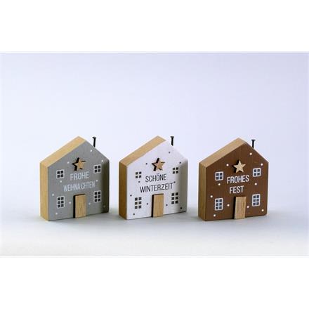Haus Weihnachten Holzdeko (8 cm)
