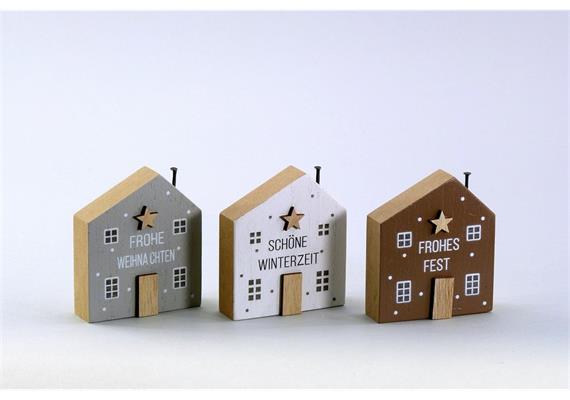 Haus Weihnachten Holzdeko (8 cm)