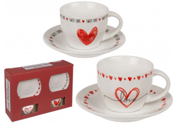 Herz Espresso Tassen Set | Bild 1