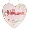 Herz Willkommen Metallschild