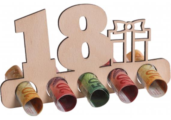Holz Geldgeschenk 18. Geburtstag