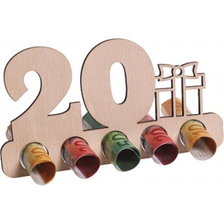 Holz Geldgeschenk 20. Geburtstag