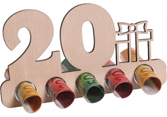Holz Geldgeschenk 20. Geburtstag