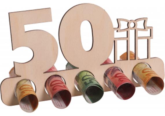 Holz Geldgeschenk 50. Geburtstag