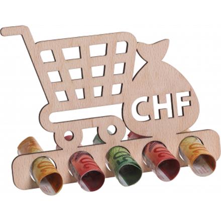 Holz Geldgeschenk Shopping CHF