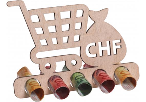 Holz Geldgeschenk Shopping CHF
