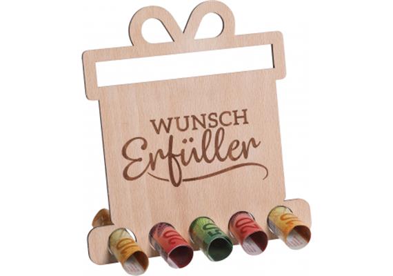 Holz Geldgeschenk Wunscherfüller