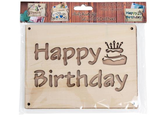 Holz Geldkarte Happy Birthday | Bild 2