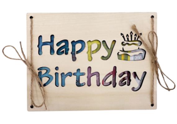 Holz Geldkarte Happy Birthday | Bild 1