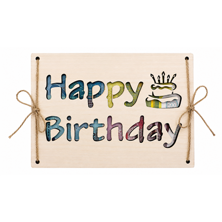 Holz Geldkarte Happy Birthday