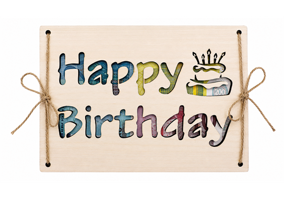 Holz Geldkarte Happy Birthday | Bild 1