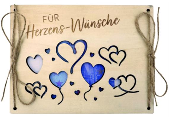 Holz Geldkarte Herzenswünsche | Bild 1