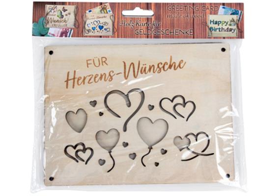 Holz Geldkarte Herzenswünsche | Bild 2