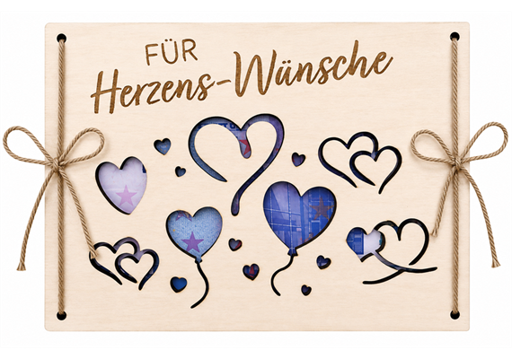 Holz Geldkarte Herzenswünsche | Bild 1