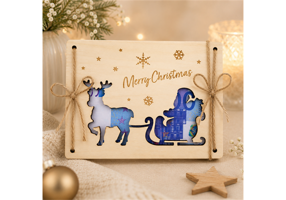 Holz Geldkarte Merry Christmas | Bild 3