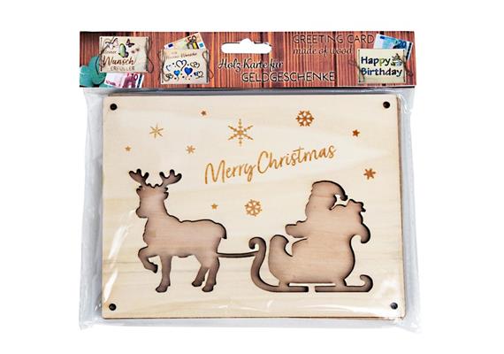 Holz Geldkarte Merry Christmas | Bild 2